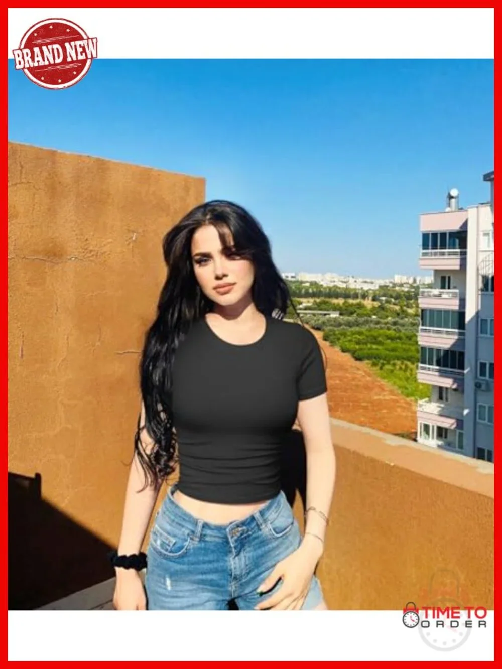 2 Pack Short Sleeve Crew Neck Ruched Fitted Crop Tops